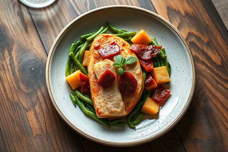 Grønnsaker med cannellinibønner og pancetta