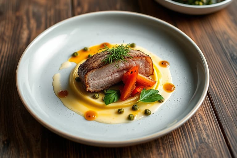 Langtidsstekt svinekjøtt med surkål fylt inni