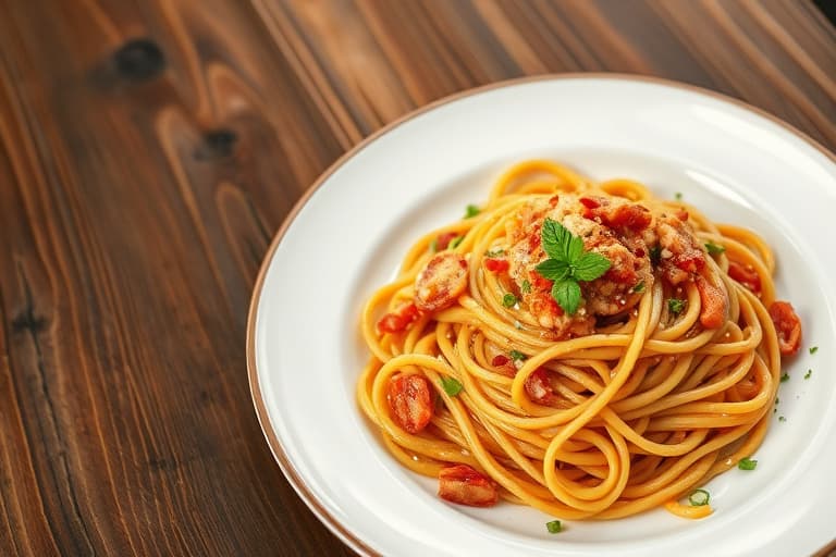 Kål- og røkt pølsespaghetti