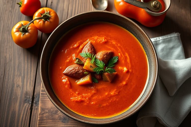 Krydret rød paprika-suppe