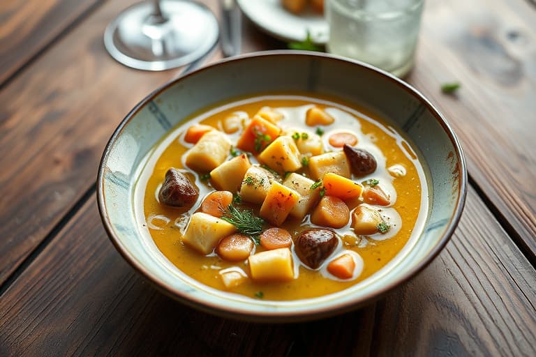 Gammel manns kalkun- og nudelsuppe