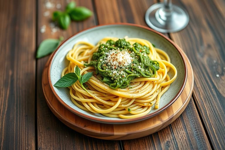 Pesto-pasta med capresesalat
