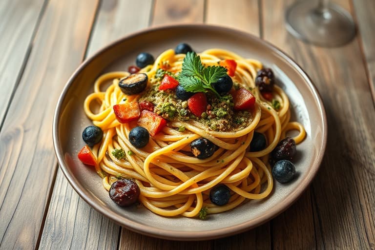 Spinat- og svartebønnepasta