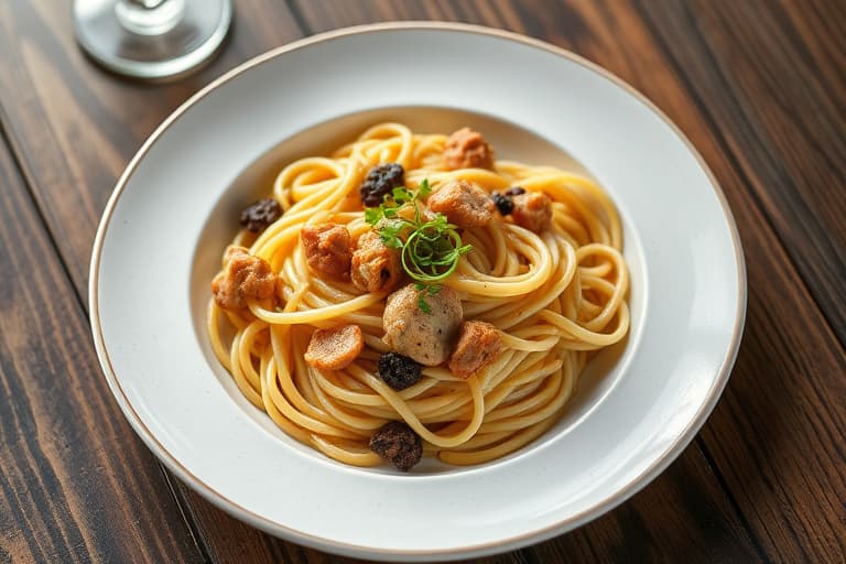 Reke-, blåskjell- og kamskjellpasta