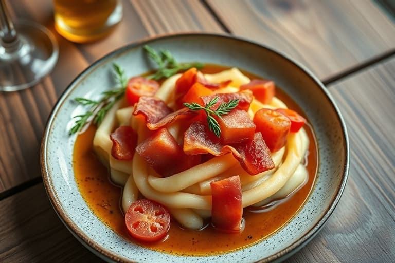 Hvitløk og rosenkål med sprø bacon