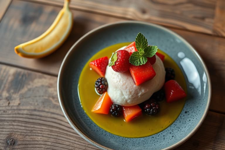 Rabarbersorbet med vaniljerabarbepuré