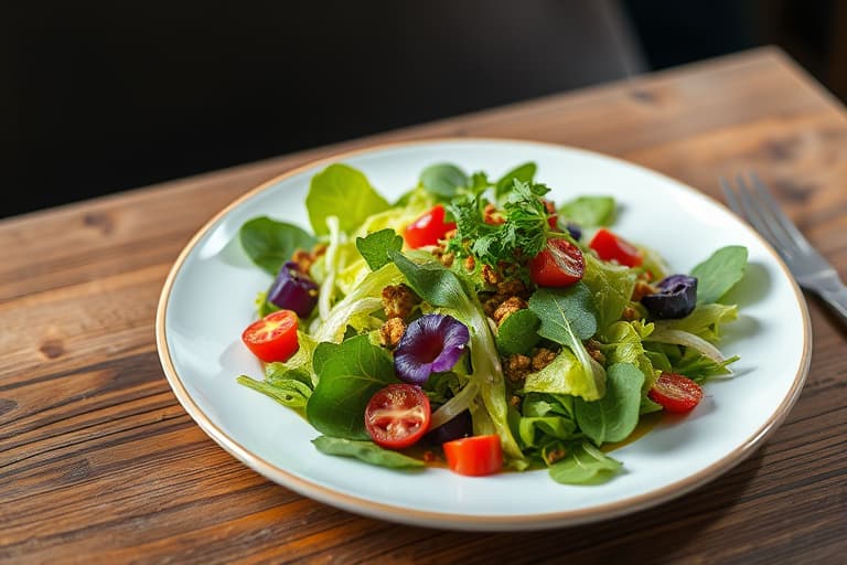 Mâche-salat med kreolsk vinaigrette