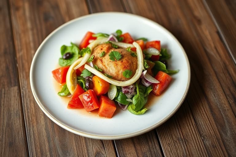 Friséesalat og reddik med hasselnøttdressing