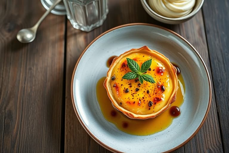 Hvite sjokolade- og bringebærcrème brûlée-tartletter