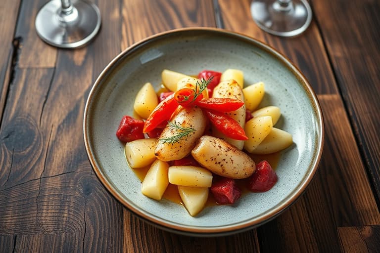 Kohlrabi- og sylteagurk med chiliólje