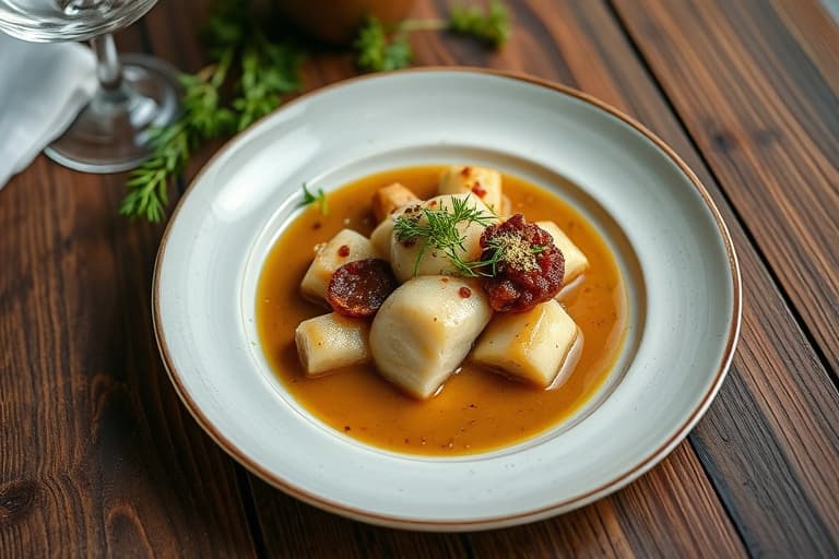 Lammerygg og ovnsbakt kål med blomkål- og dadelpuré