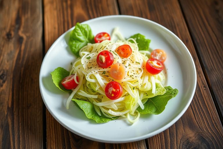 Friséesalat og endivesalat med varme rosenkål og ristet pekannøtt