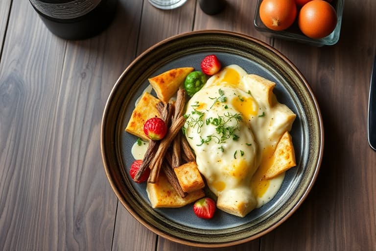 Jordbær og crème fraîche-gratin