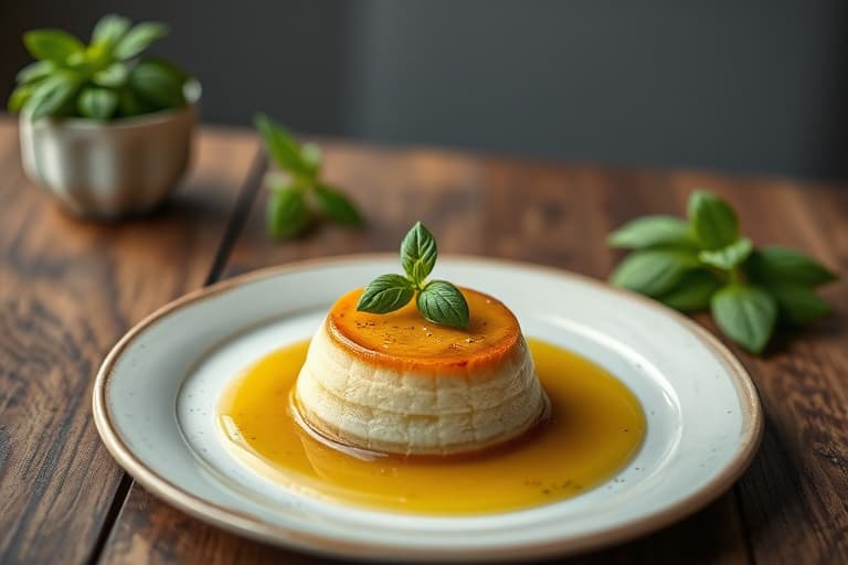 Passjonsfruktgelé med basilikumkrem