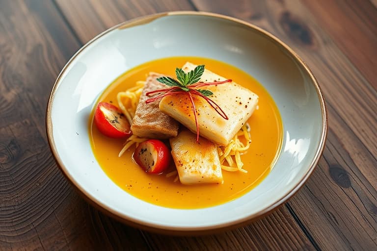 Yukon Gold-potet- og fennikelpuré med rosmarinsmør