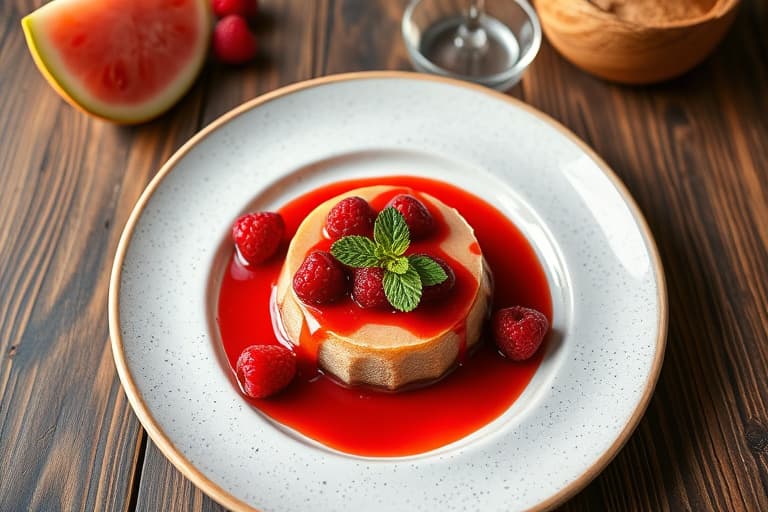 Raspberry-tegelé med vannmelon