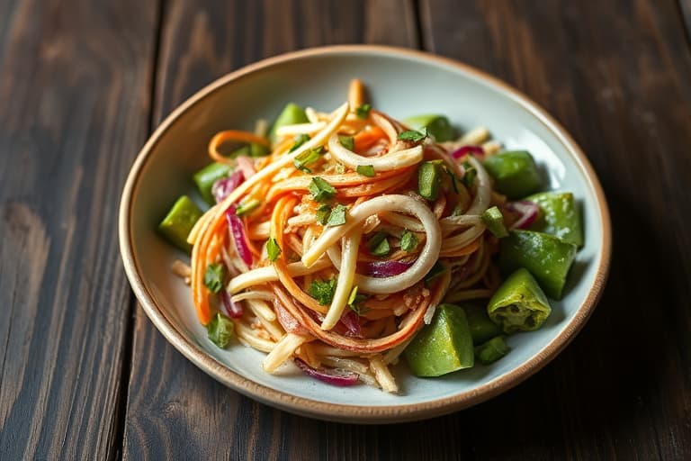 Jícama-slaw med lime-anchodressing
