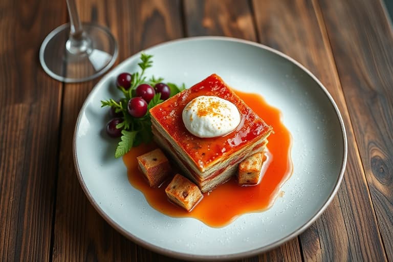 Ristet mandelkake med jordbær i rosé-vann-sirup