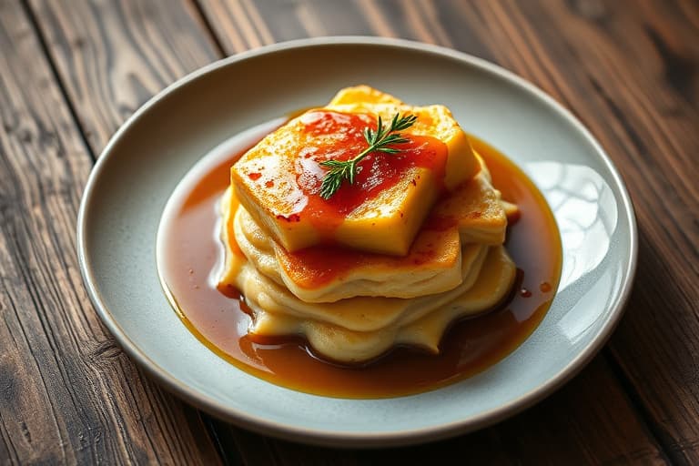 Avkjølte sitronsouffléer med karamellsaus