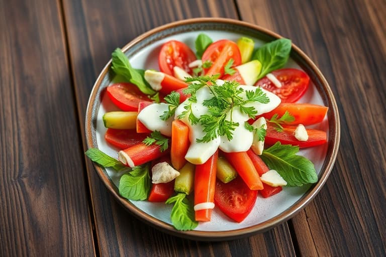 Snapsbønner og reddikcrudités med Caesar-majones