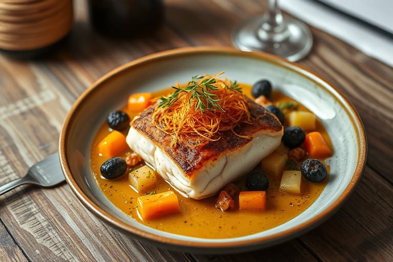 Filét av fisk med makadamianøtter