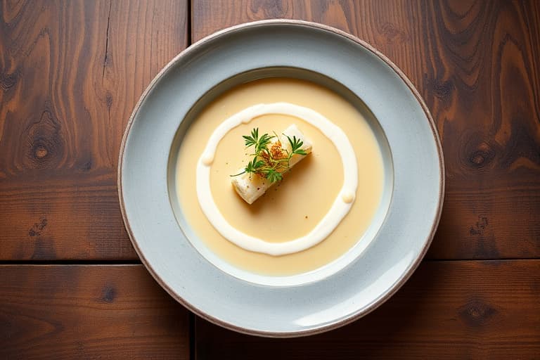 Soppvelouté med hvit trøffelsabayon