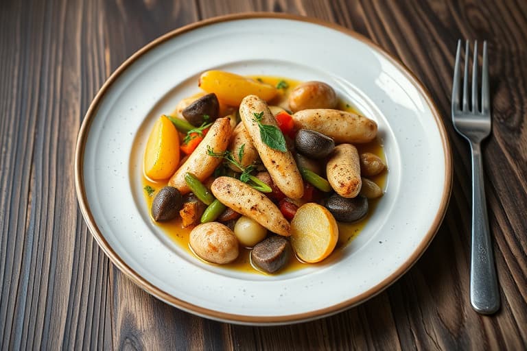 En enkel og smakfull ostefondue med fingerling-poteter, fransk brød og utvalgte grønnsaker