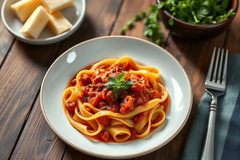 Penne med kjøttfull ragù