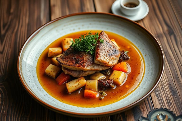 Tyrkisk-inspirert sirloin med ovnsbakt hvitløk-figursaus (Nye dynamiske biffretter)