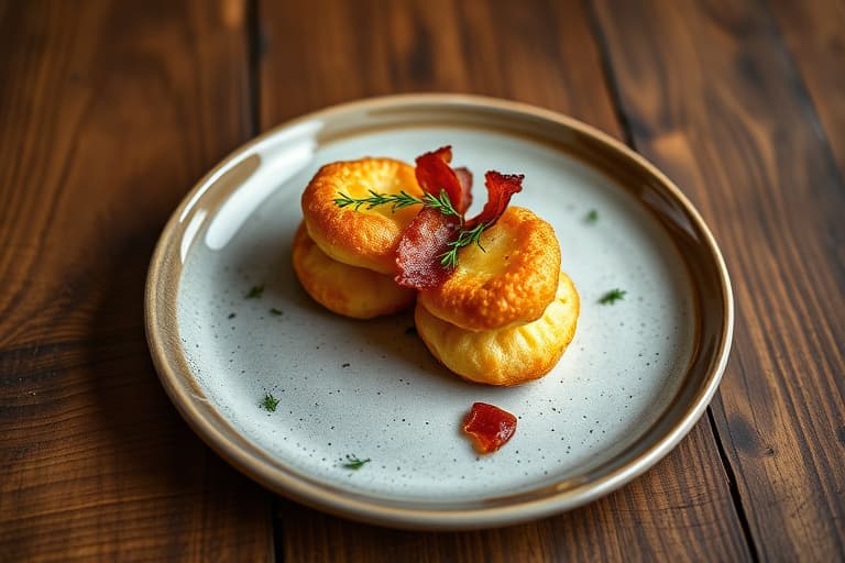 Cheddarost-gougères med bacon