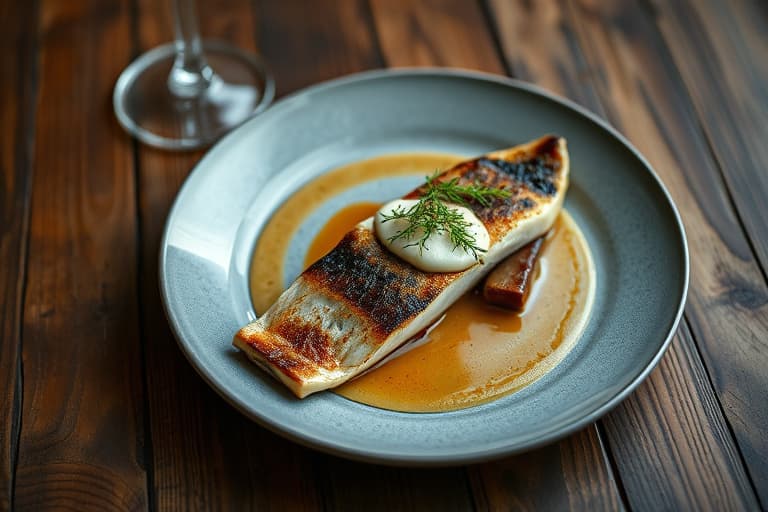 Svartfisk med glasur av druegelé