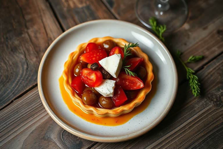 Blomkål- og chèvre-tartletter med kandiserte rødbeter