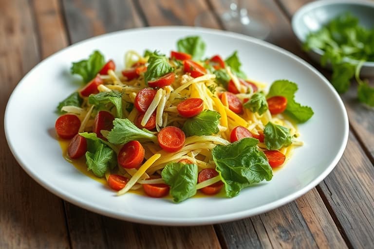 Friséesalat med chorizo og ovnsbakt hvitløksvinaigrette