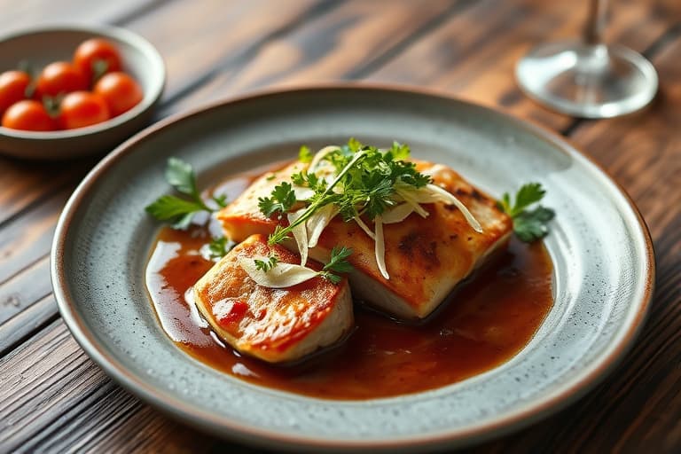 Røkt adobo-marinerte oksebrysttortillas med horseradish-krem og karamellisert løk- og tomatrelish