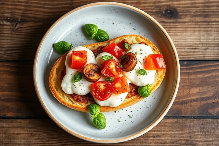 Bruschetta med hvit bønnepuré