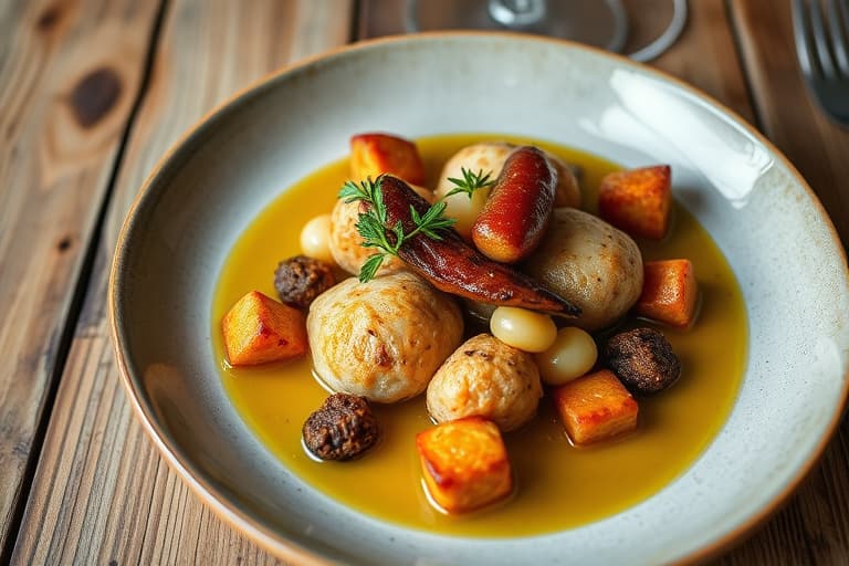 Krydret hjortekjøtt med pastinakkpuré og persilleolje