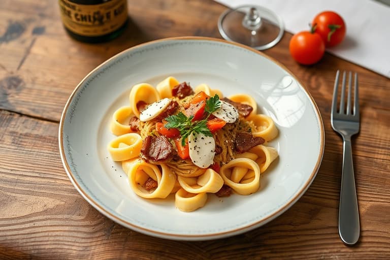 Kalvesteiker fylt med fontina, pancetta og porcinisopp, servert med brasede erter og gulrøtter