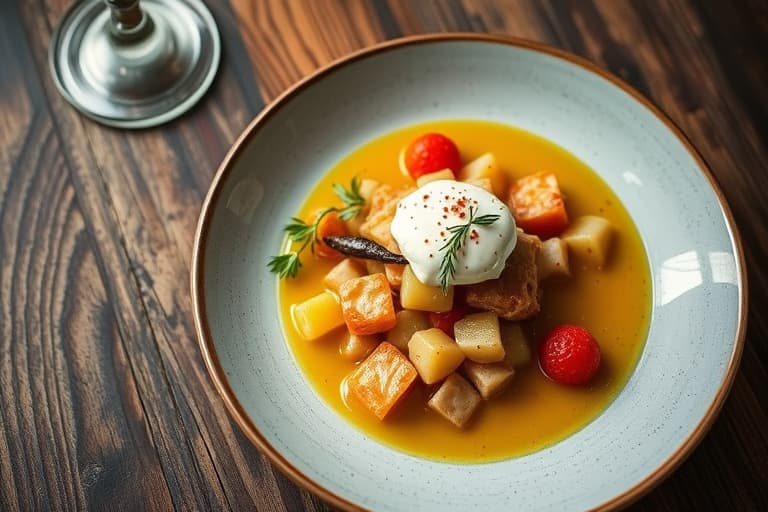 Kremet iskrem med crème fraîche, rosa pepperkorn og sitrontimian