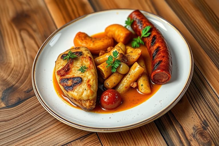 3 deilige tapas: Sherry- og hvitløksstekt biff, sopp med sherry og hvitløk, grillet chorizo