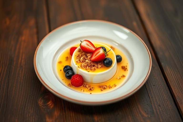 Yoghurte Creme Brûlée med fersk frukt og granola