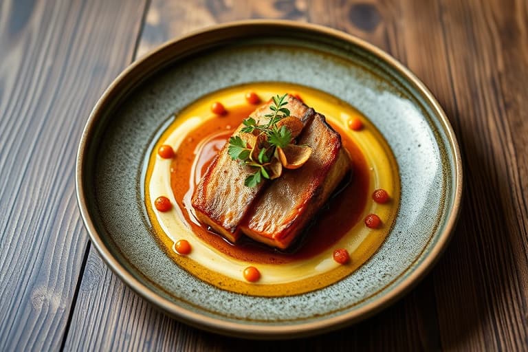 Stekt kalkun med hvitløk, rosmarin og ovnsbakt sitron, servert med kremet soppgryte av cremini-sopp