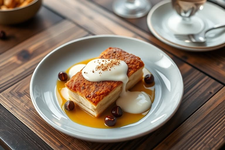Bakte epler med mandelsmør og crème anglaise