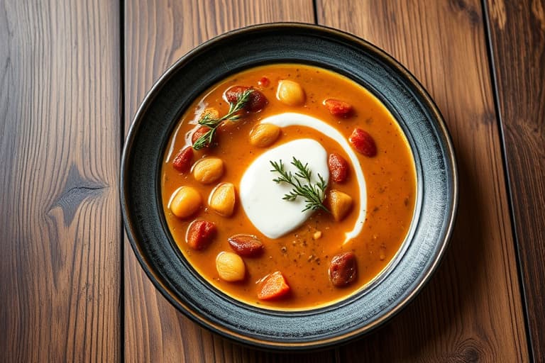 Sopp-, purre- og ertesuppe med sitron-ingefær crème fraîche