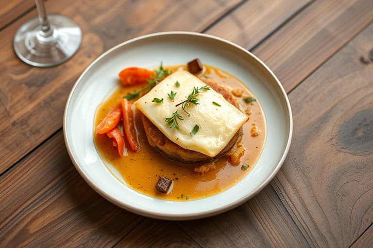 Gruyère-ost og karamellisert løk-vafler