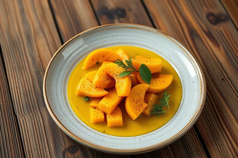 Squash fylt med kikerter og sopp