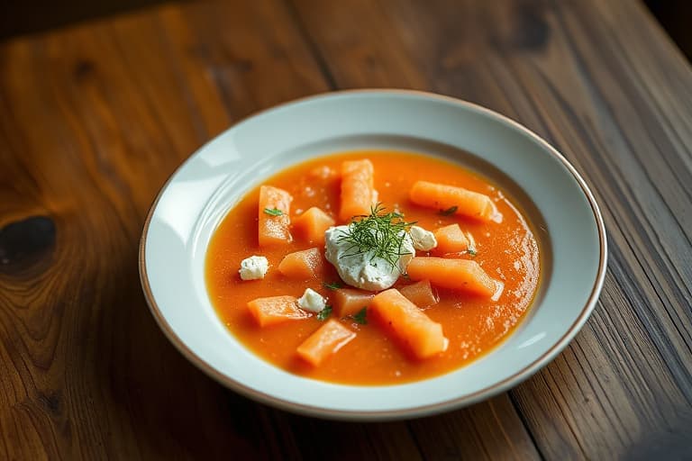 Vannmelon gazpacho med feta-creme