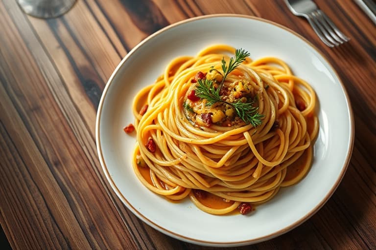 Spaghetti med ansjos- og olivensaus