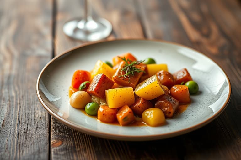 Ristede søtpoteter, poteter og salvie