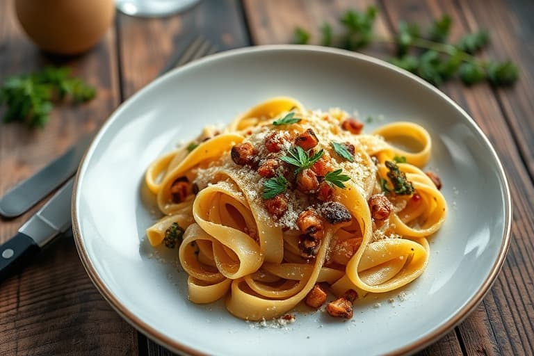 Pasta med erter, fløte, persille og mynte