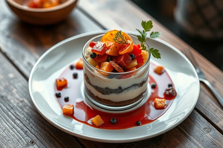 Rabarbra- og ingefærkjeksparfait